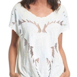 FREE PEOPLE Small Tunic Top Sky Blue Tie Shirt